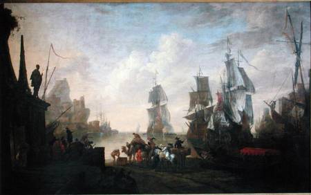 View of a Port in the Levant de Hendrik van Minderhout