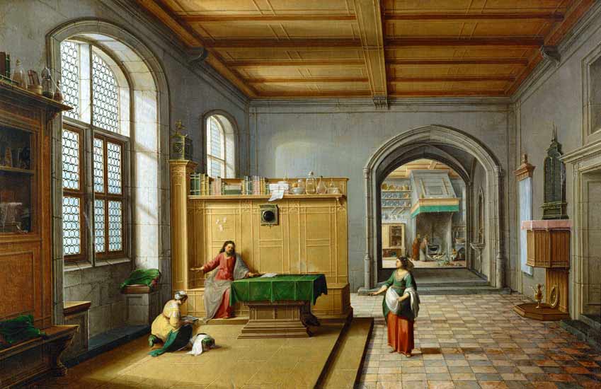 Christus im Hause der Maria und Martha de Hendrik van Steenwyck