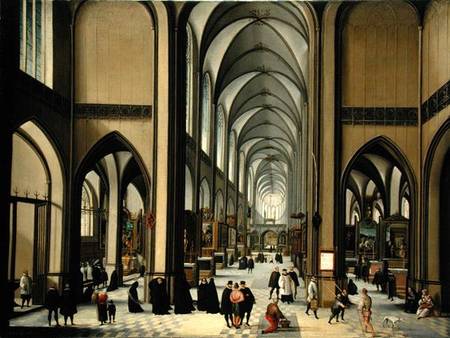Interior of Antwerp cathedral de Hendrik van Steenwyck