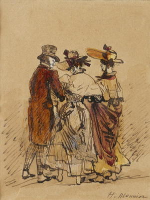 The Walk (ink & w/c on paper) de Henri Bonaventure Monnier