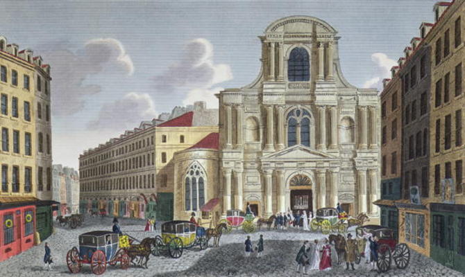 The Porch of Saint Gervais Church, c.1815-20 (colour engraving) de Henri Courvoisier-Voisin