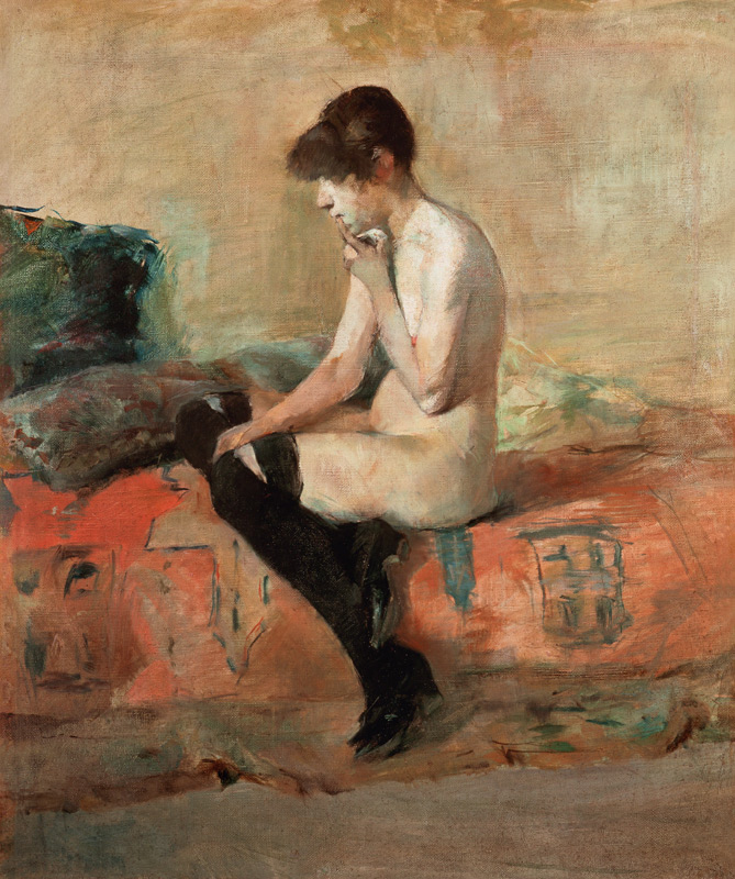 Act study woman on divan sitting de Henri de Toulouse-Lautrec