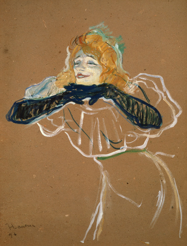 La cantante Yvette Guilbert (1867-1944) cantando 'Linger, Longer, Loo' de Henri de Toulouse-Lautrec
