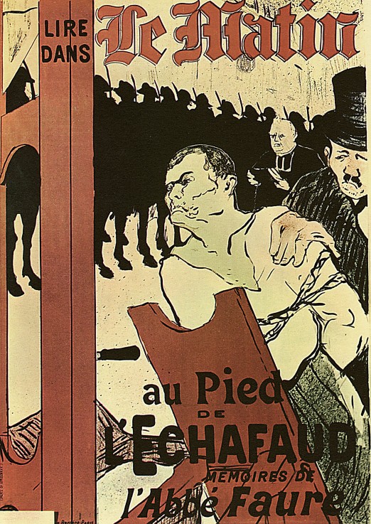 Poster for Le Matin magazine advertized the memoirs of Abbe Faure de Henri de Toulouse-Lautrec