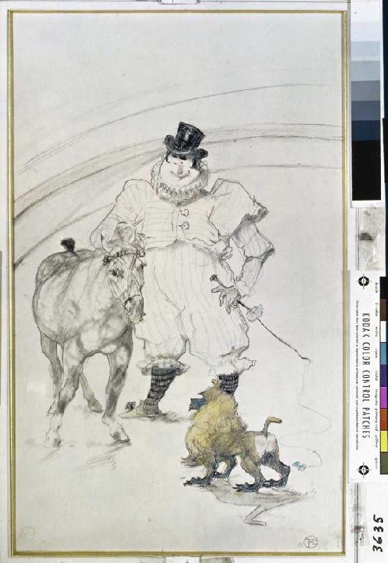 Clown, horse and monkey de Henri de Toulouse-Lautrec