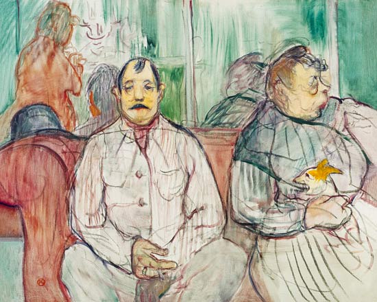 Él, elle y el perro de Henri de Toulouse-Lautrec