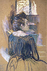 Frau vor einem Fenster de Henri de Toulouse-Lautrec