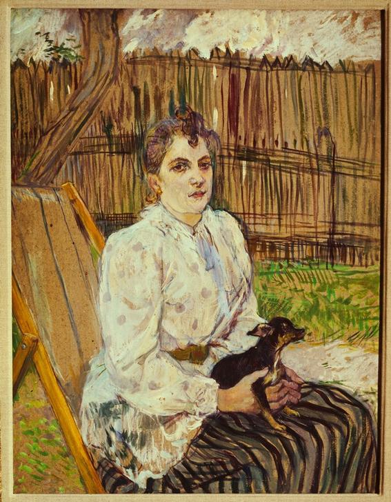 Woman with dog de Henri de Toulouse-Lautrec