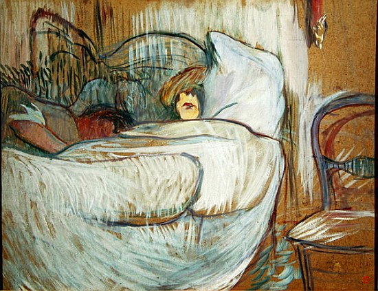 In Bed, 1894 (oil on card) de Henri de Toulouse-Lautrec