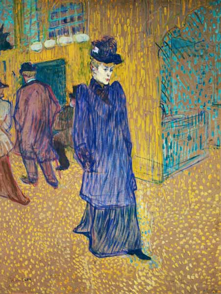 Jane Avril leave the Moulin rouge at this de Henri de Toulouse-Lautrec