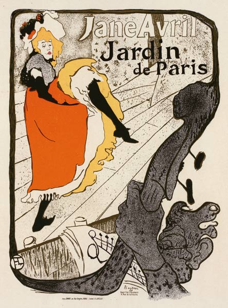 Jane Avril at the Jardin de Paris (Poster) de Henri de Toulouse-Lautrec