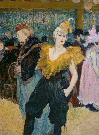 Mujer payaso Cha-u-kao en el Molino Rojo de Henri de Toulouse-Lautrec
