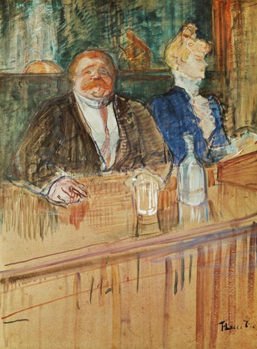 In the Bar: The Fat Proprietor and the Anaemic Cashier de Henri de Toulouse-Lautrec