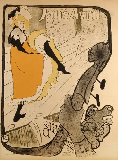 Litografía Jane Avril de Henri de Toulouse-Lautrec