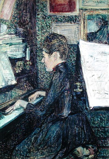 Mademoiselle Dihau (1843-1935) at the Piano de Henri de Toulouse-Lautrec