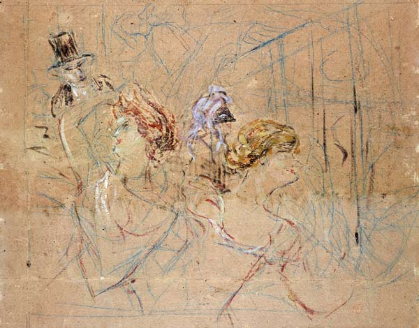 Sketch for 'At the Masked Ball' de Henri de Toulouse-Lautrec