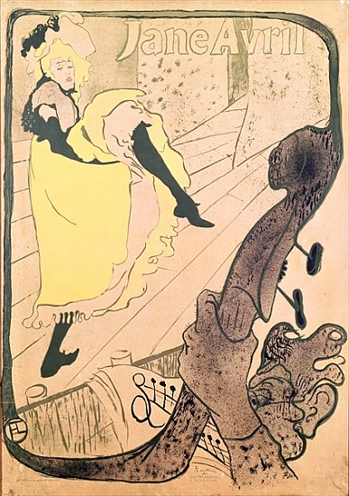 Poster advertising Jane Avril (1868-1943) at the Jardin de Paris de Henri de Toulouse-Lautrec