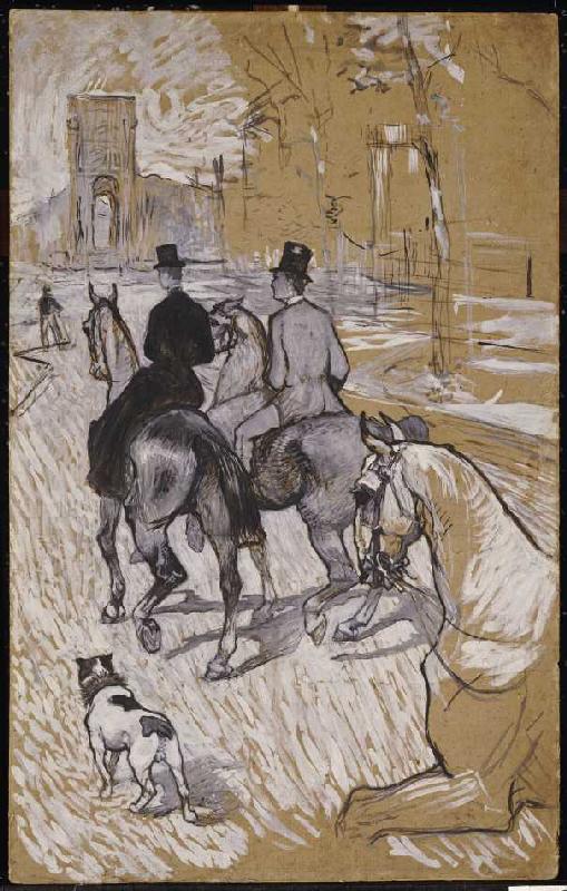 Reiter auf dem Weg zum Bois du Bolougne de Henri de Toulouse-Lautrec
