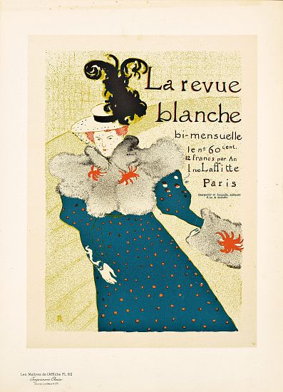 Reproduction of a poster advertising 'La Revue Blanche' de Henri de Toulouse-Lautrec