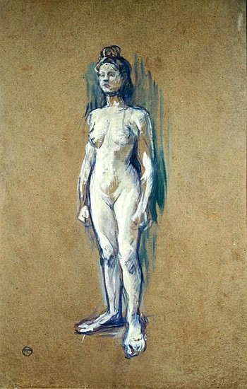 Standing Female Nude, 1898 (oil on card) de Henri de Toulouse-Lautrec
