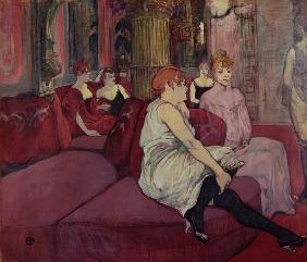 In the Salon at the Rue des Moulins, 1894 (charcoal & oil on canvas)