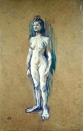 Standing Female Nude, 1898 (oil on card)