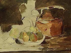 Quiet life with fruit and kettle