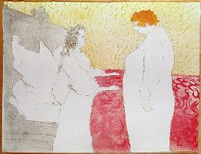 Woman in Bed, Profile - Waking Up, 1896 (crayon, brush and spatter lithograph, printed in four colou