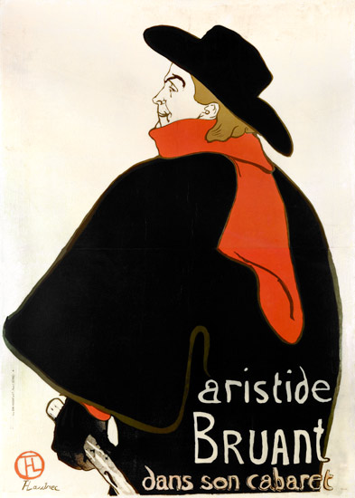 SAN/2970 Aristide Bruant dans son cabaret (poster) de Henri de Toulouse-Lautrec