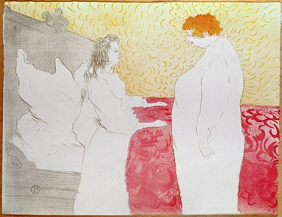 Woman in Bed, Profile - Waking Up, 1896 (crayon, brush and spatter lithograph, printed in four colou de Henri de Toulouse-Lautrec