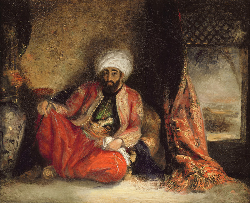 A Turk Smoking a Pipe de Henri Decaisne
