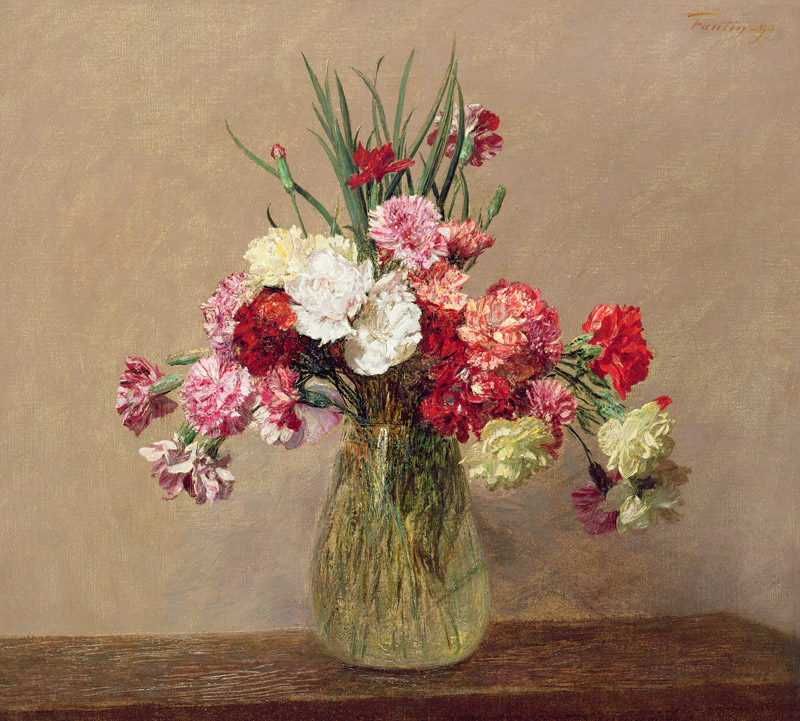 A Bouquet of Carnations de Henri Fantin-Latour