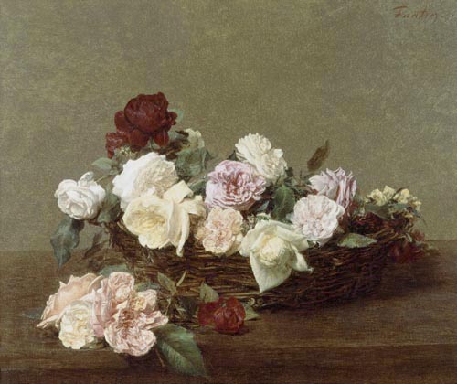 A Basket of Roses de Henri Fantin-Latour