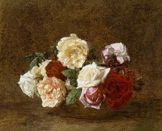 Roses in a bowl de Henri Fantin-Latour