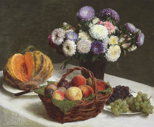 Stillleben mit Blumen und Früchten de Henri Fantin-Latour