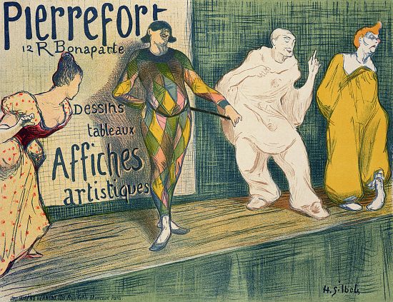 Reproduction of a poster advertising 'Pierrefort Artistic Posters', Rue Bonaparte de Henri-Gabriel Ibels