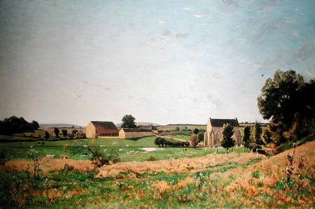 Landscape in Saulce, Yonne de Henri Harpignies