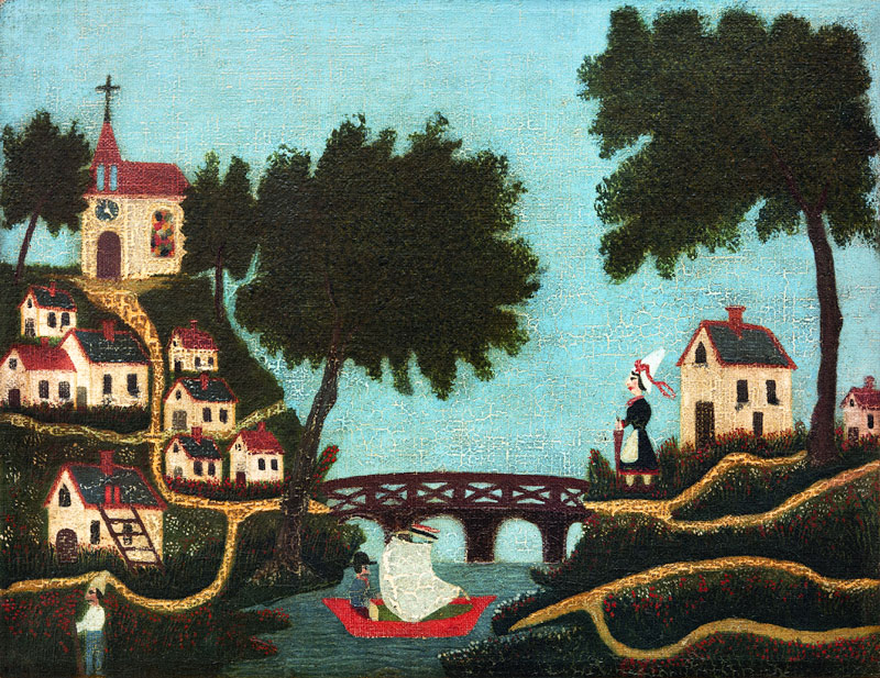 H.Rousseau / Landcape with bridge de Henri Julien-Félix Rousseau