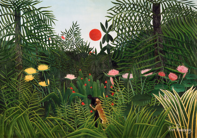 Paisaje de la selva al anochecher de Henri Julien-Félix Rousseau