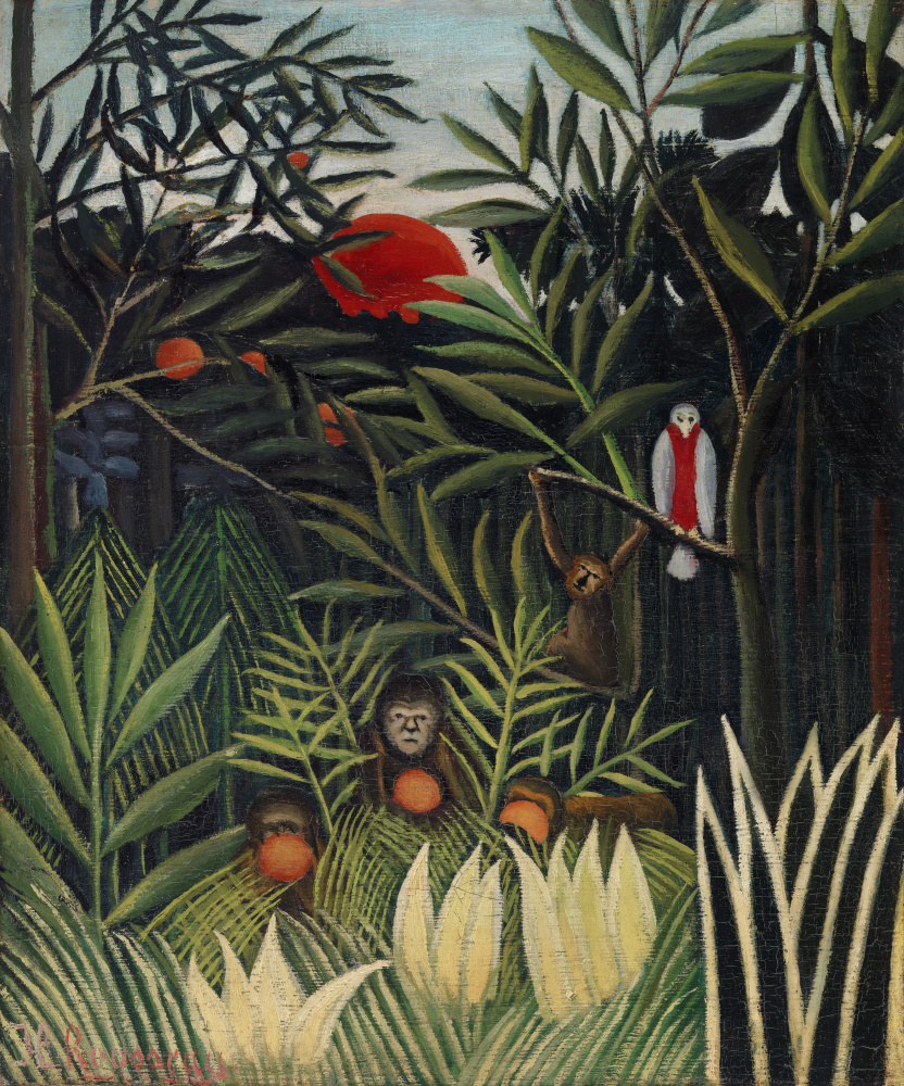 Monkeys And Parrot In The Virgin Forest de Henri Julien-Félix Rousseau