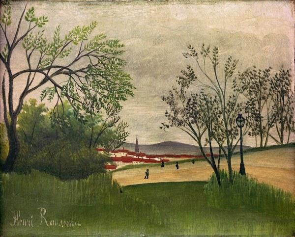H.Rousseau, Landscape with church spire de Henri Julien-Félix Rousseau