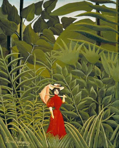 Woman in Red in the Forest de Henri Julien-Félix Rousseau