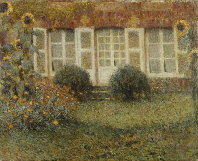 Summer house and sunflowers de Henri Le Sidaner
