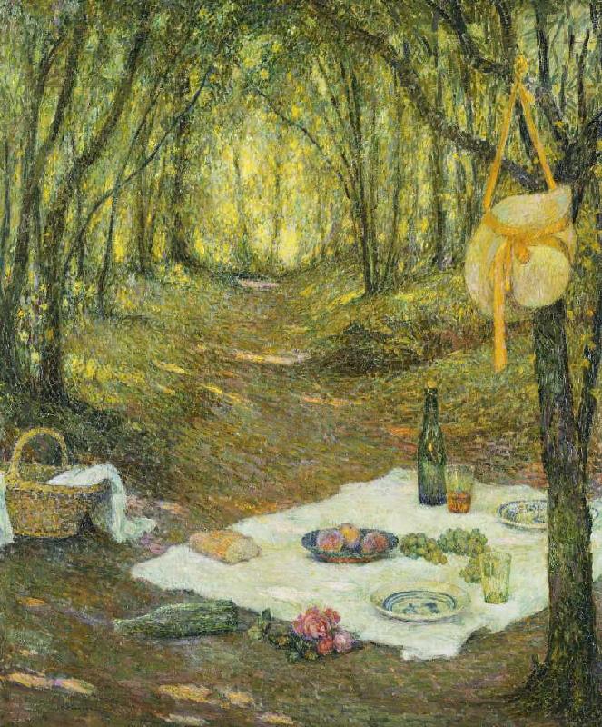 Picknick im Wald (Le Gouter sous Bois, Gerberoy) de Henri Le Sidaner