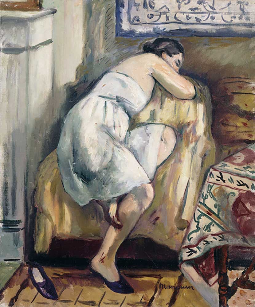 Jeanne Sleeping in a Chair; Jeanne Dormant dans un Fauteuil, 1917 de Henri Manguin