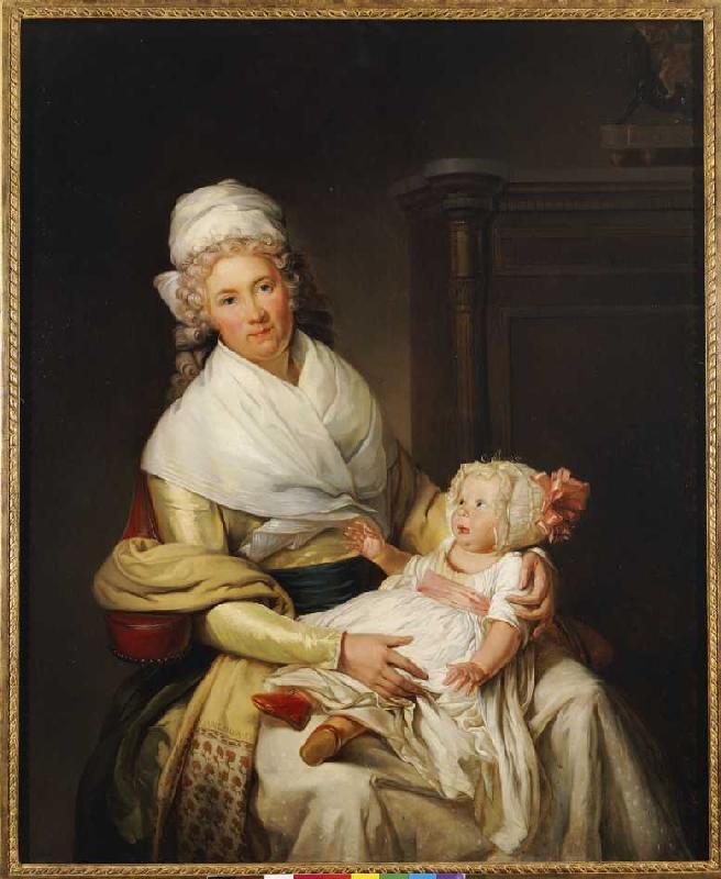 Portrait of Constantia Foster with her son de Henri Pierre Danloux