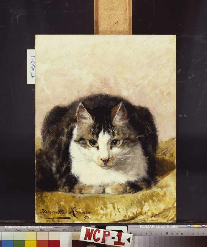 Brave Katze de Henrietta Ronner-Knip