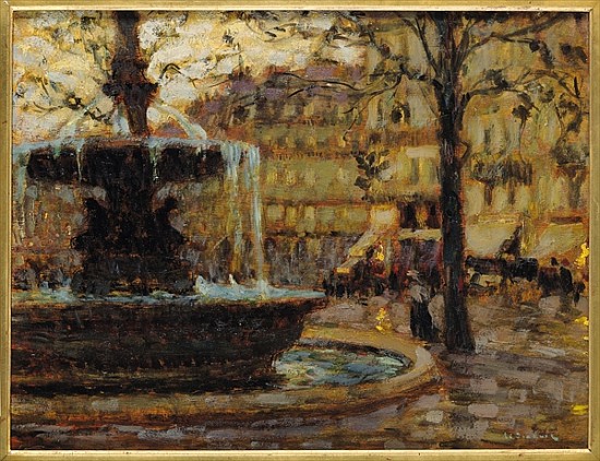 La fontaine, Paris de Henri Eugene Augustin Le Sidaner