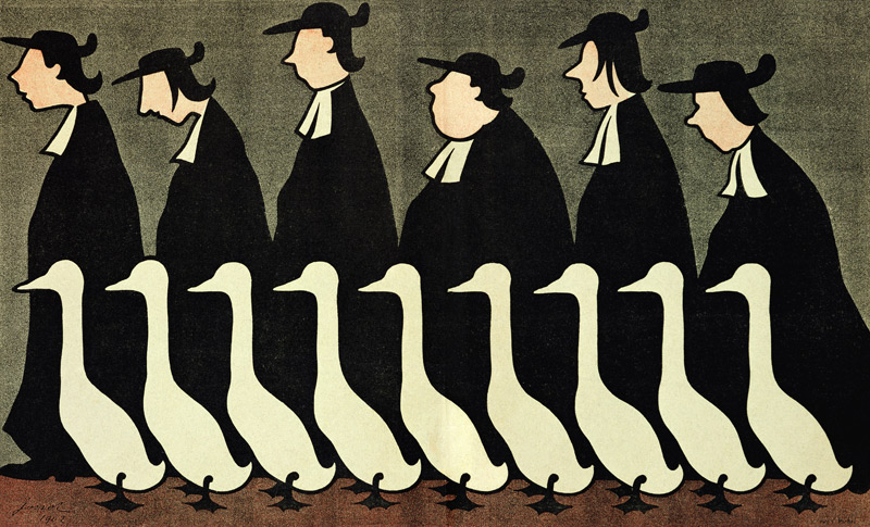 The Geese, anti-clerical caricature from ''L''Assiette au Beurre'', 17th May 1902 de Henri Gustave Jossot