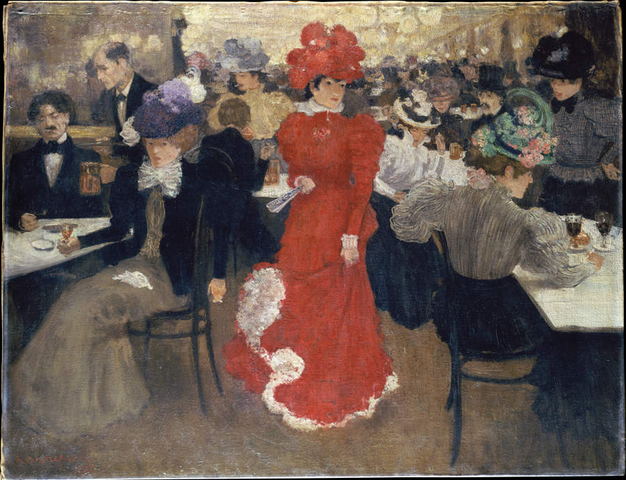 In the Café dHarcourt in Paris de Henry Jacques Evenepoel